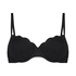 Ikke-formstøbt bikinitop med bøjle Scallop Glam, sort