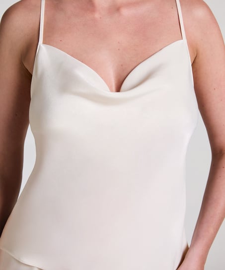 Cami Satin Minimal, Hvid