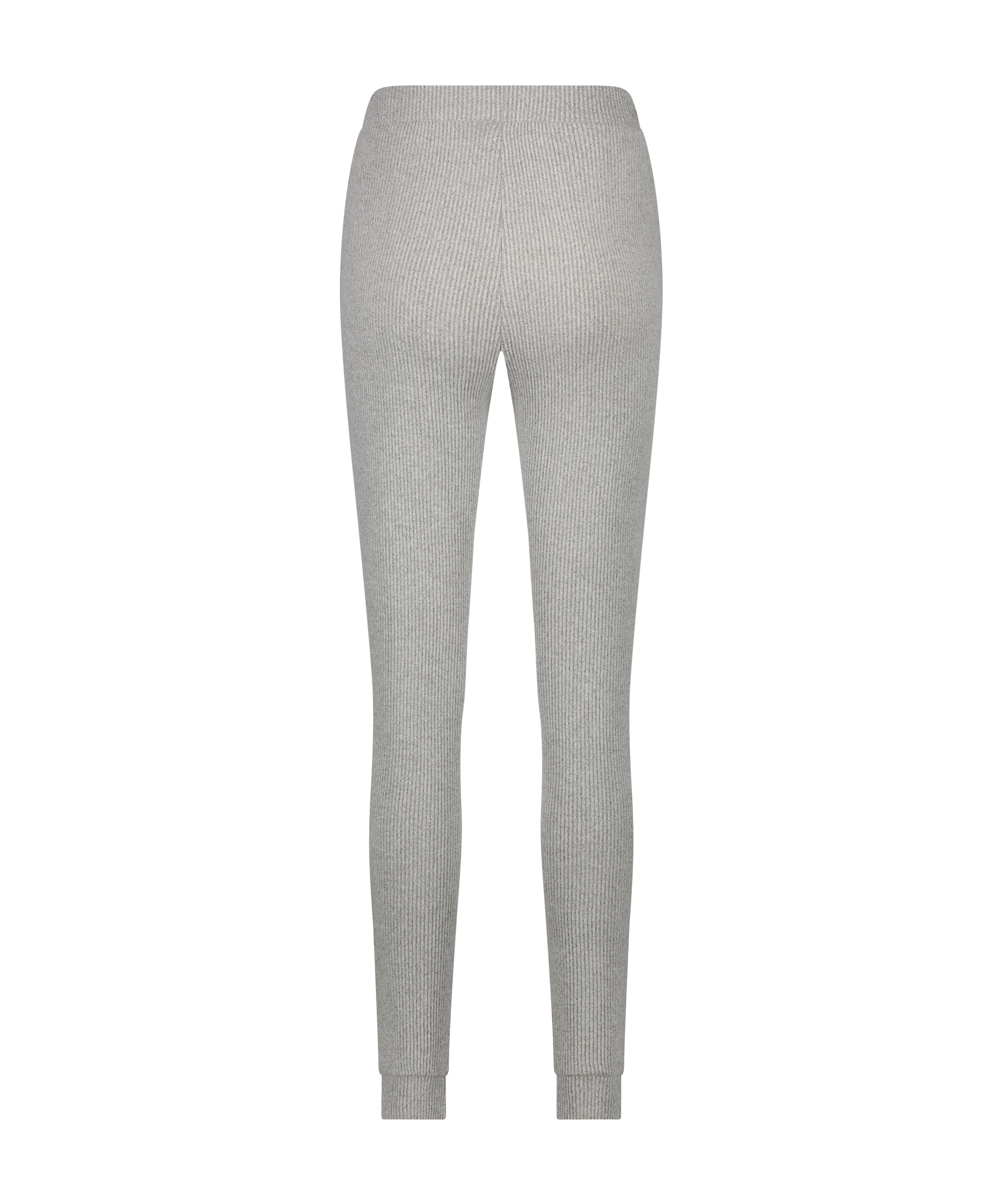 Joggere i rib og med knap, Grå, main