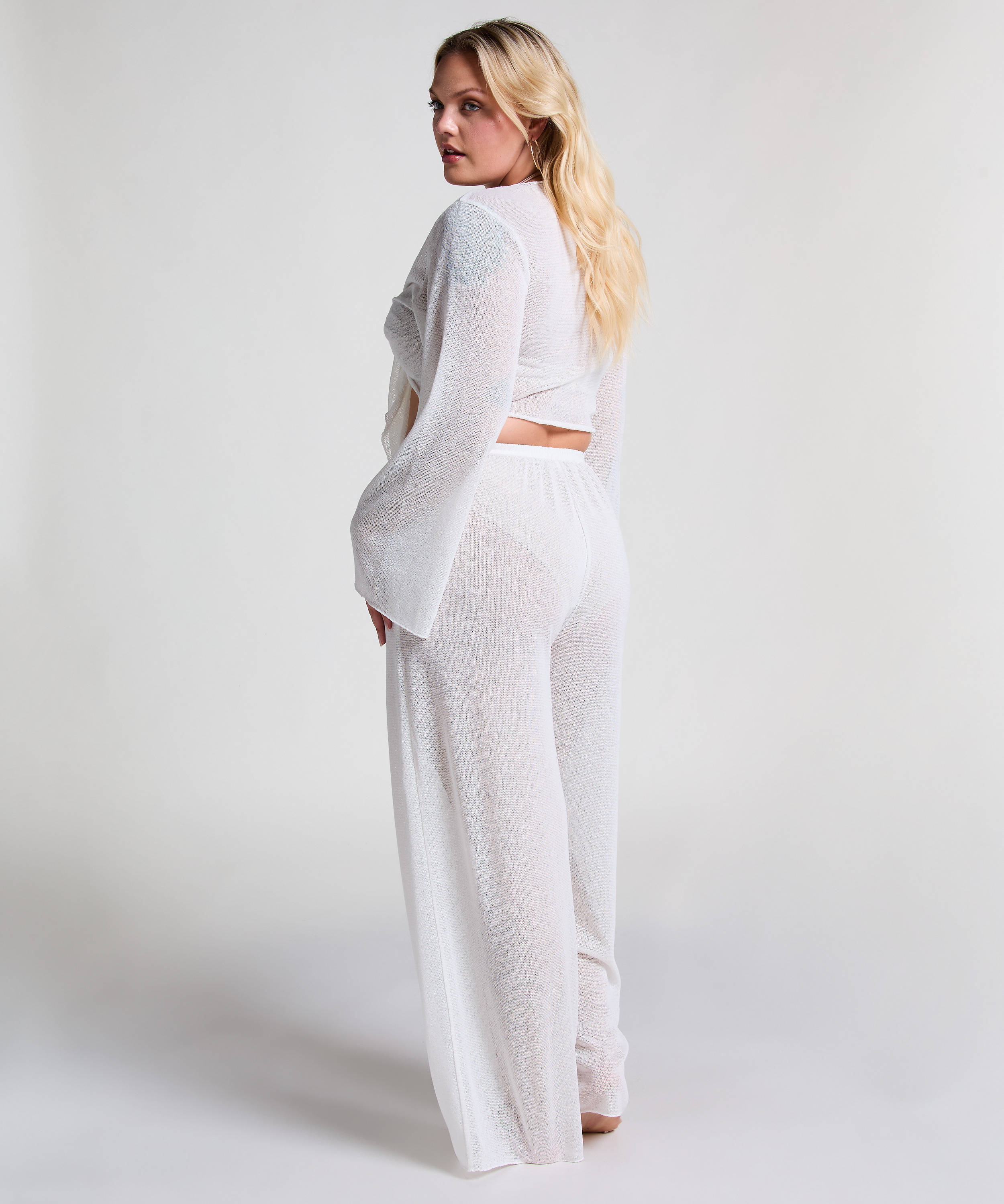 Strikket strandtop, Hvid, main