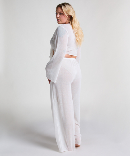 Strikket strandtop, Hvid