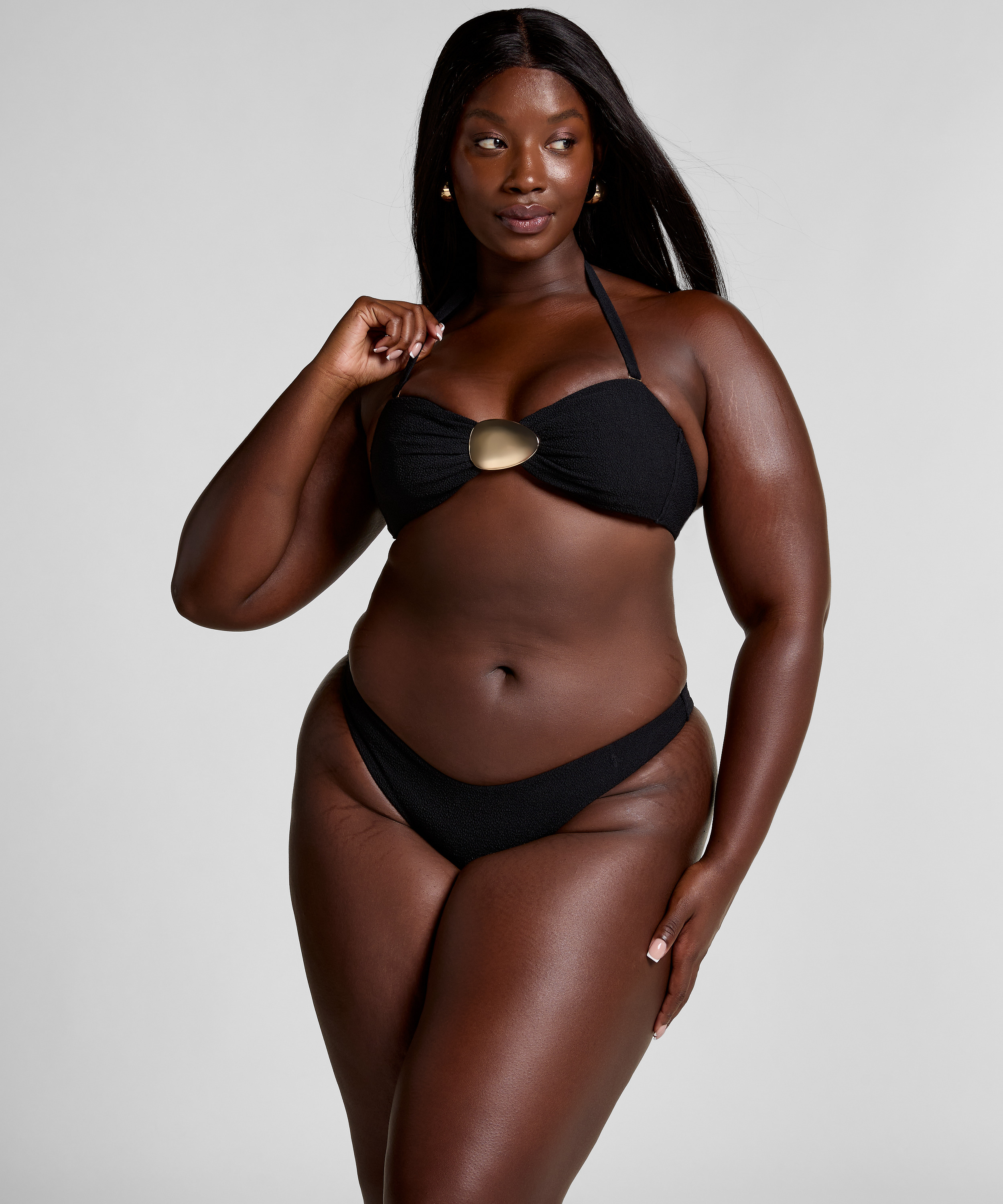 Cabo bikinititrusser med h&oslash;j benudsk&aelig;ring, Sort, main