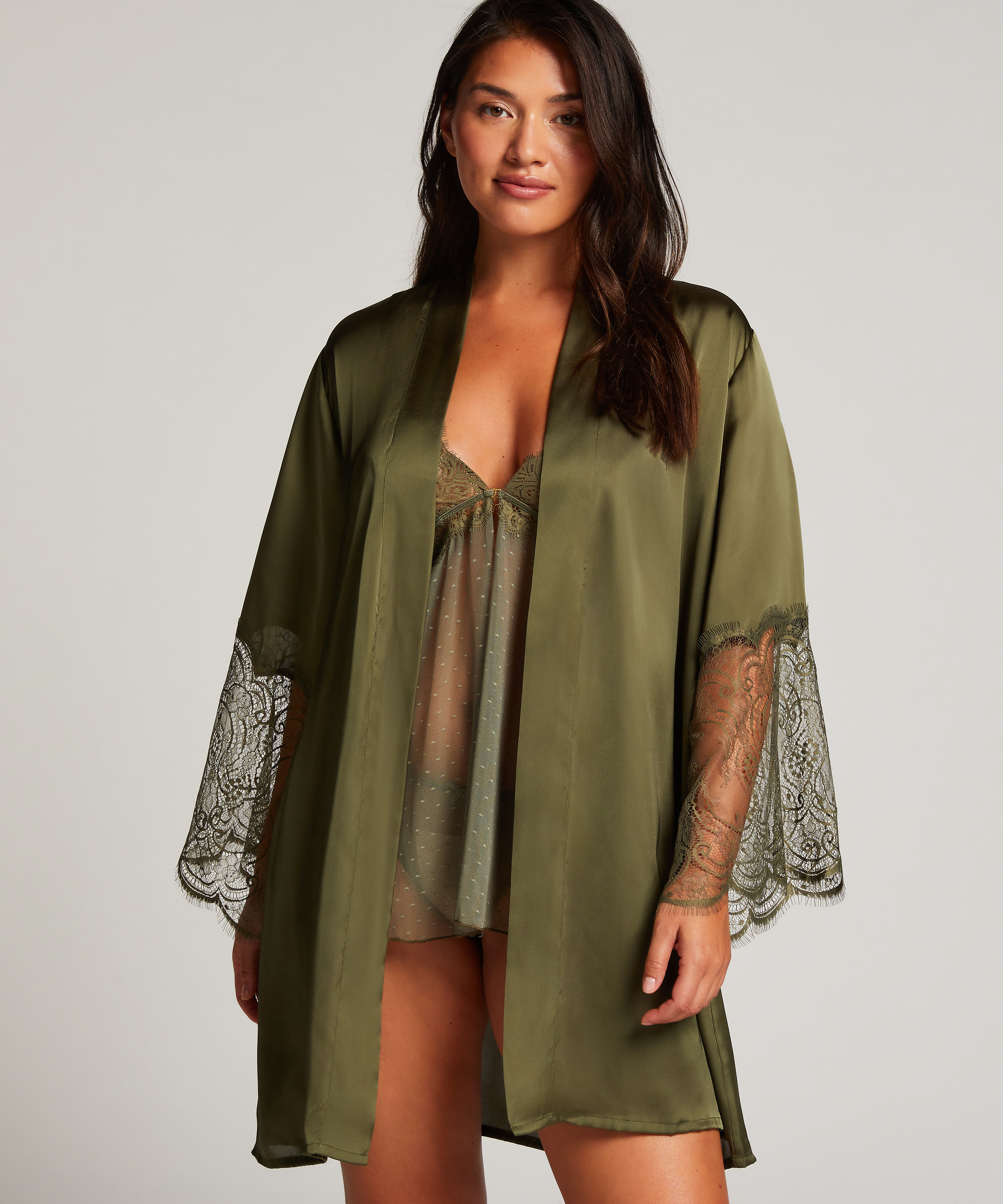 Kimono Satin, Grøn, main