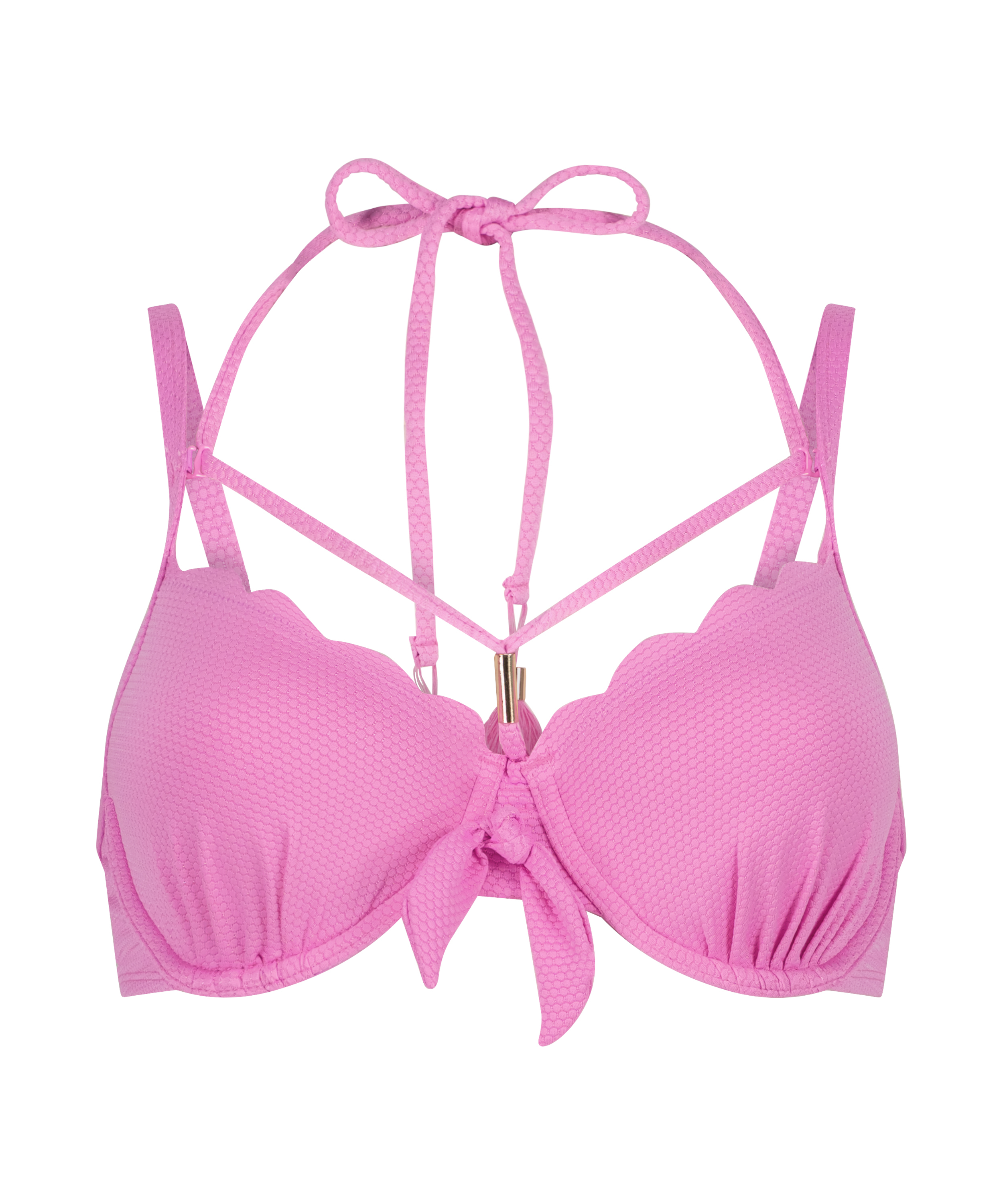 Formstøbt bikinitop med bøjle Scallop, pink, main