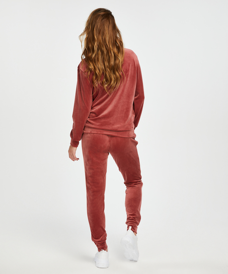 Velourjoggingbukser til gravide, pink
