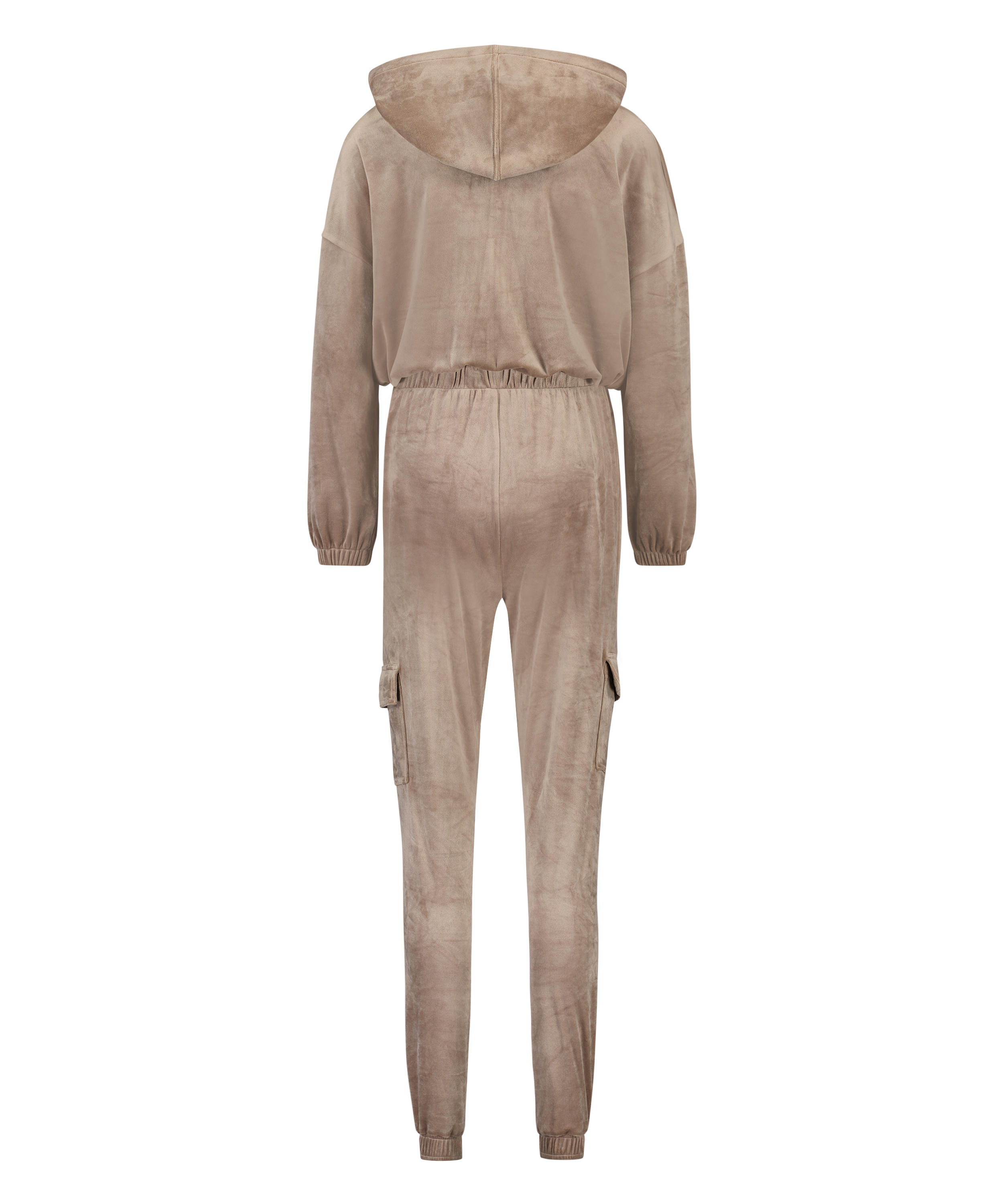 Jumpsuit h&aelig;ttetr&oslash;je velour, Brown, main