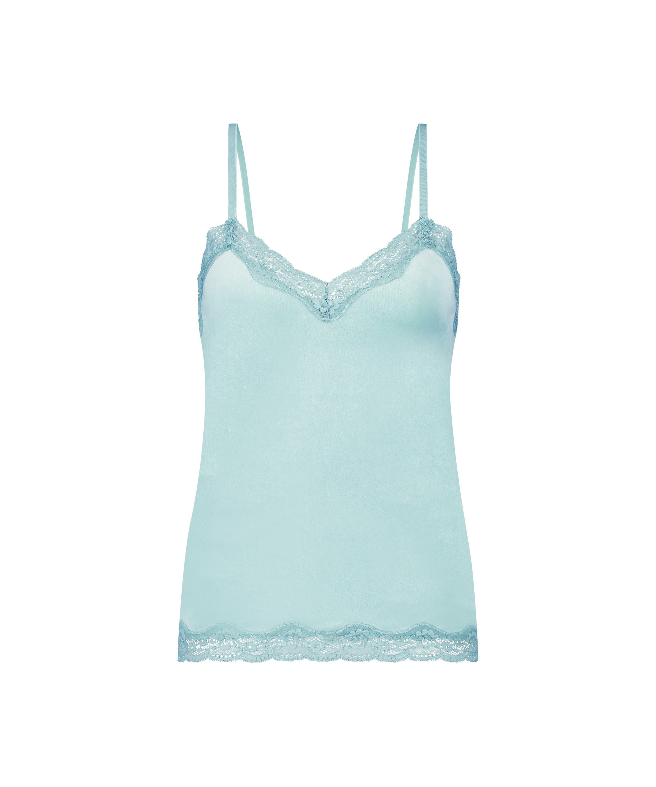 Cami top Velours Lace, Grøn, main