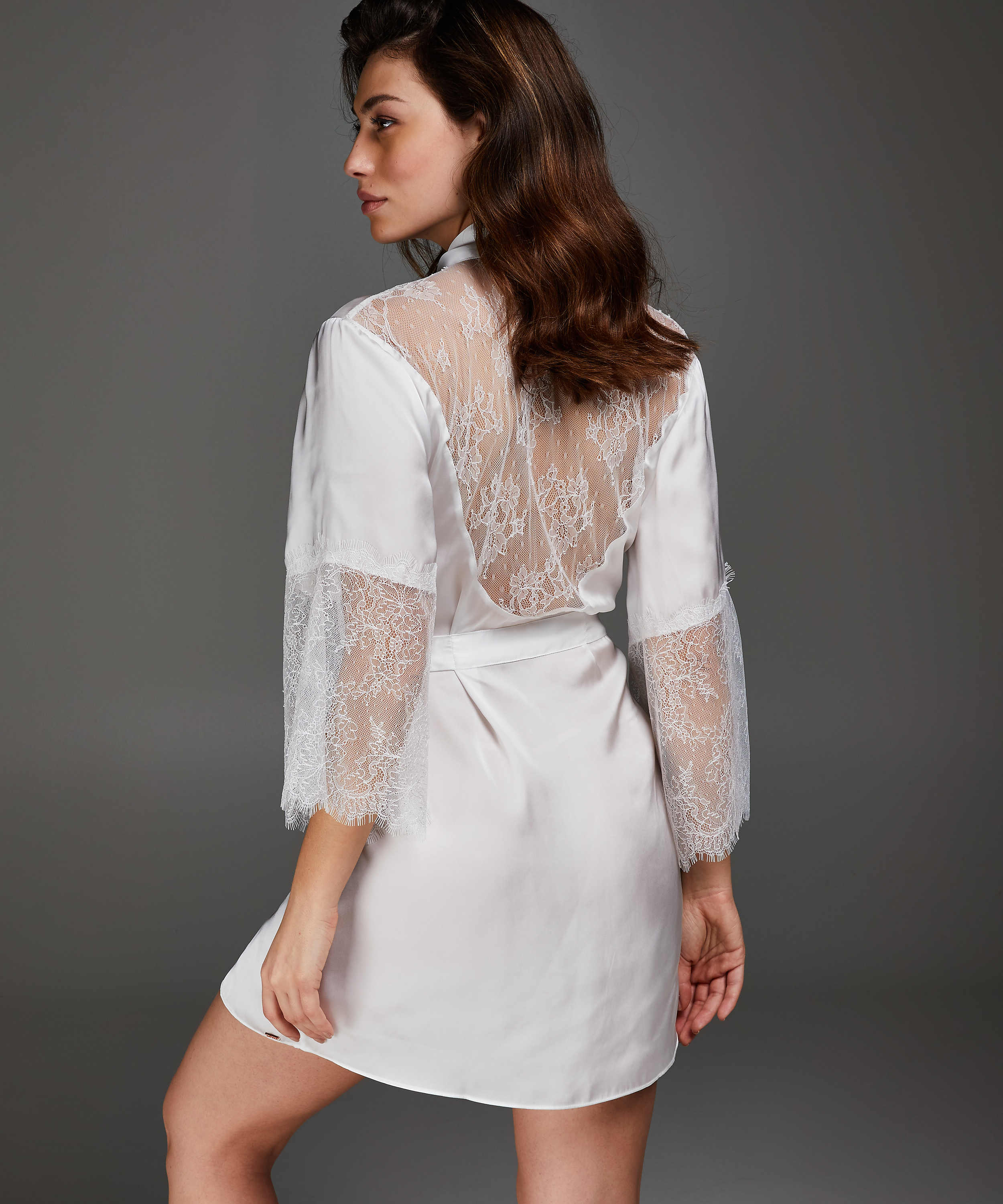 Kimono Satin Lily, Hvid, main