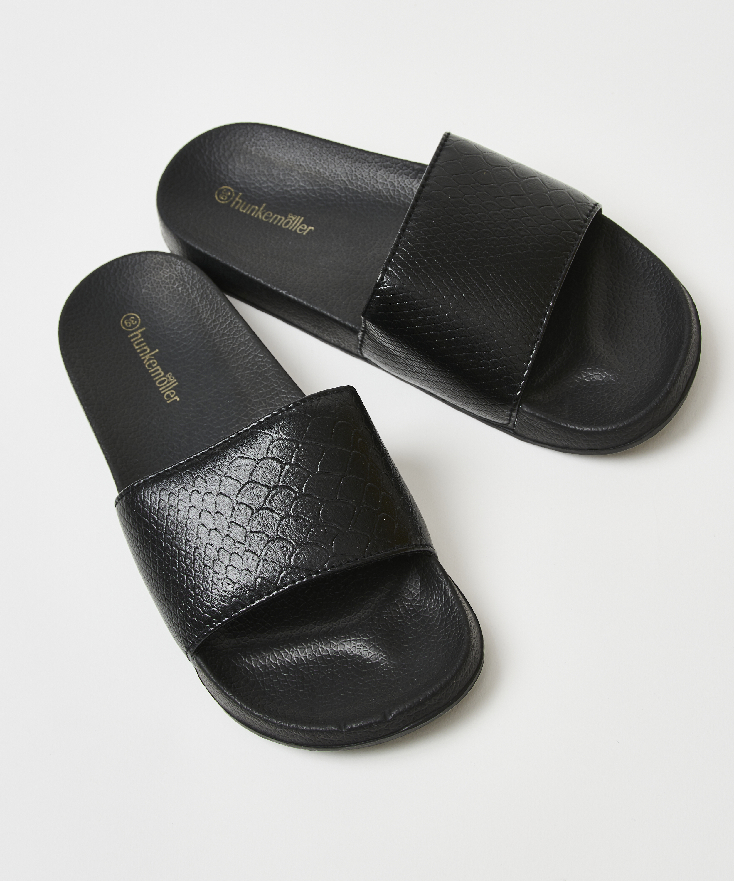 Hjemmesko med slangeprint, sort, main