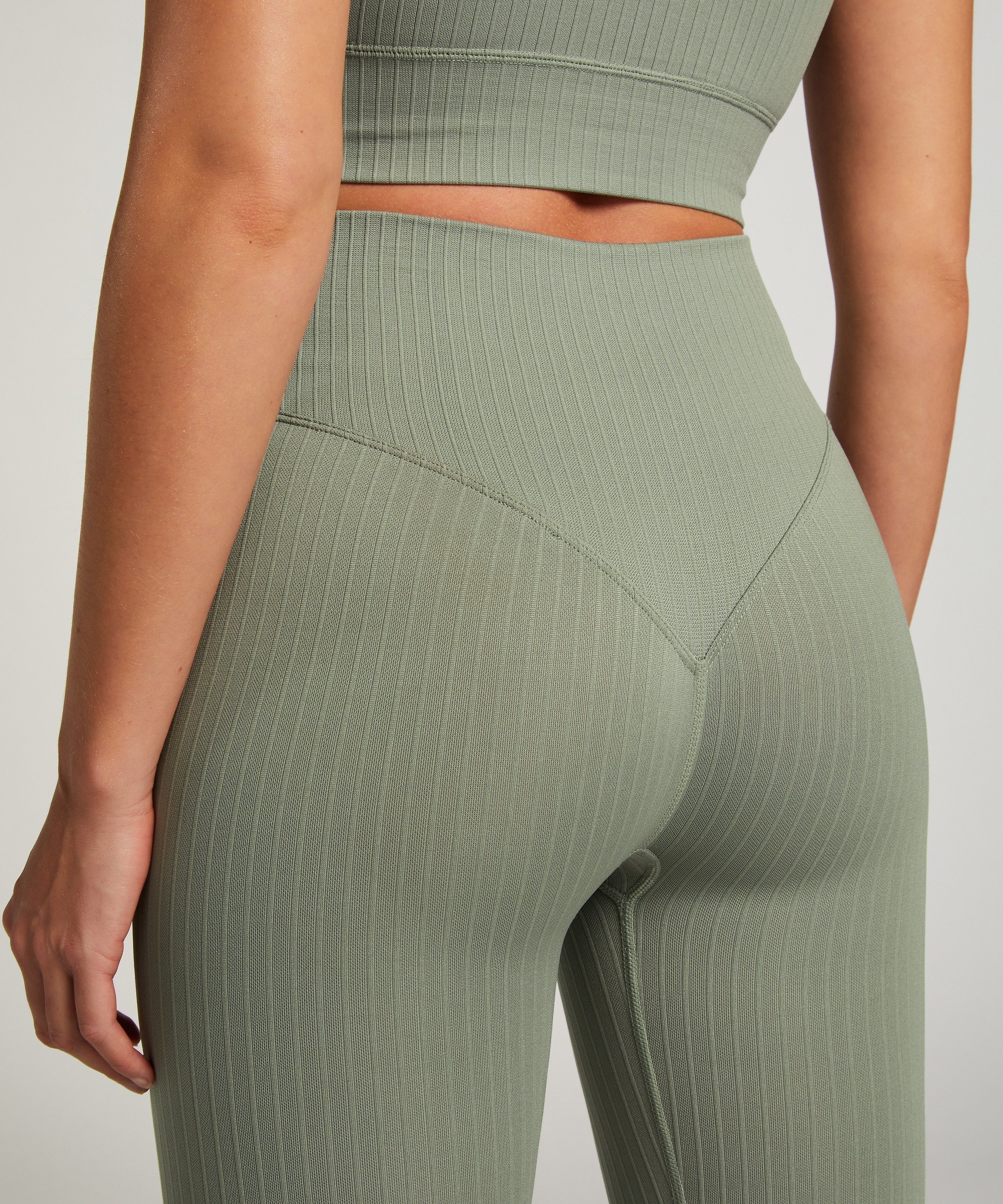 HKMX High waisted sømløse sportsleggings, Grøn, main