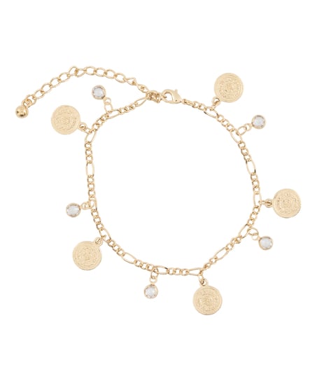 Armb&aring;nd med vedh&aelig;ng, gul