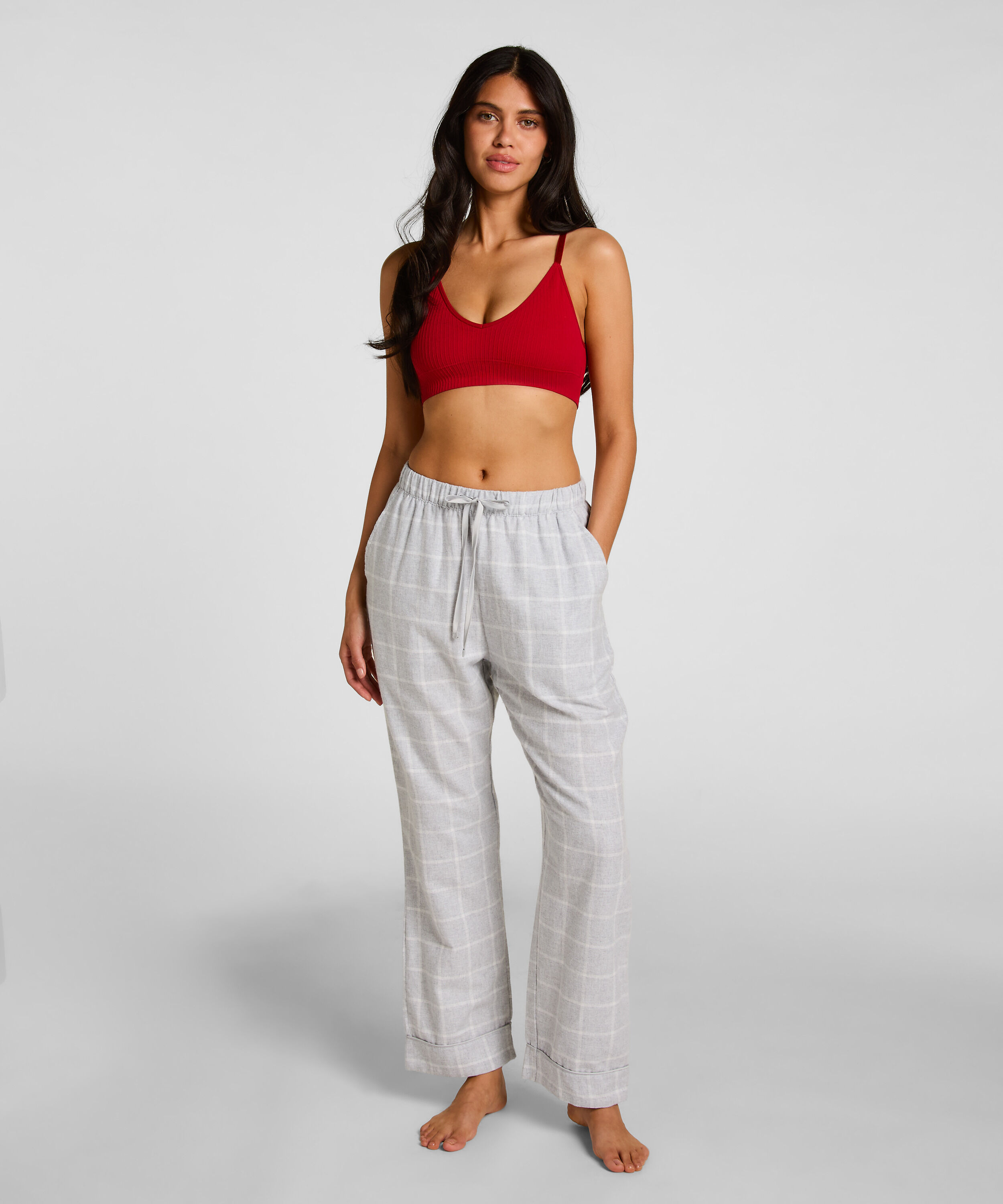 Pyjamasbukser af flonel, Grå