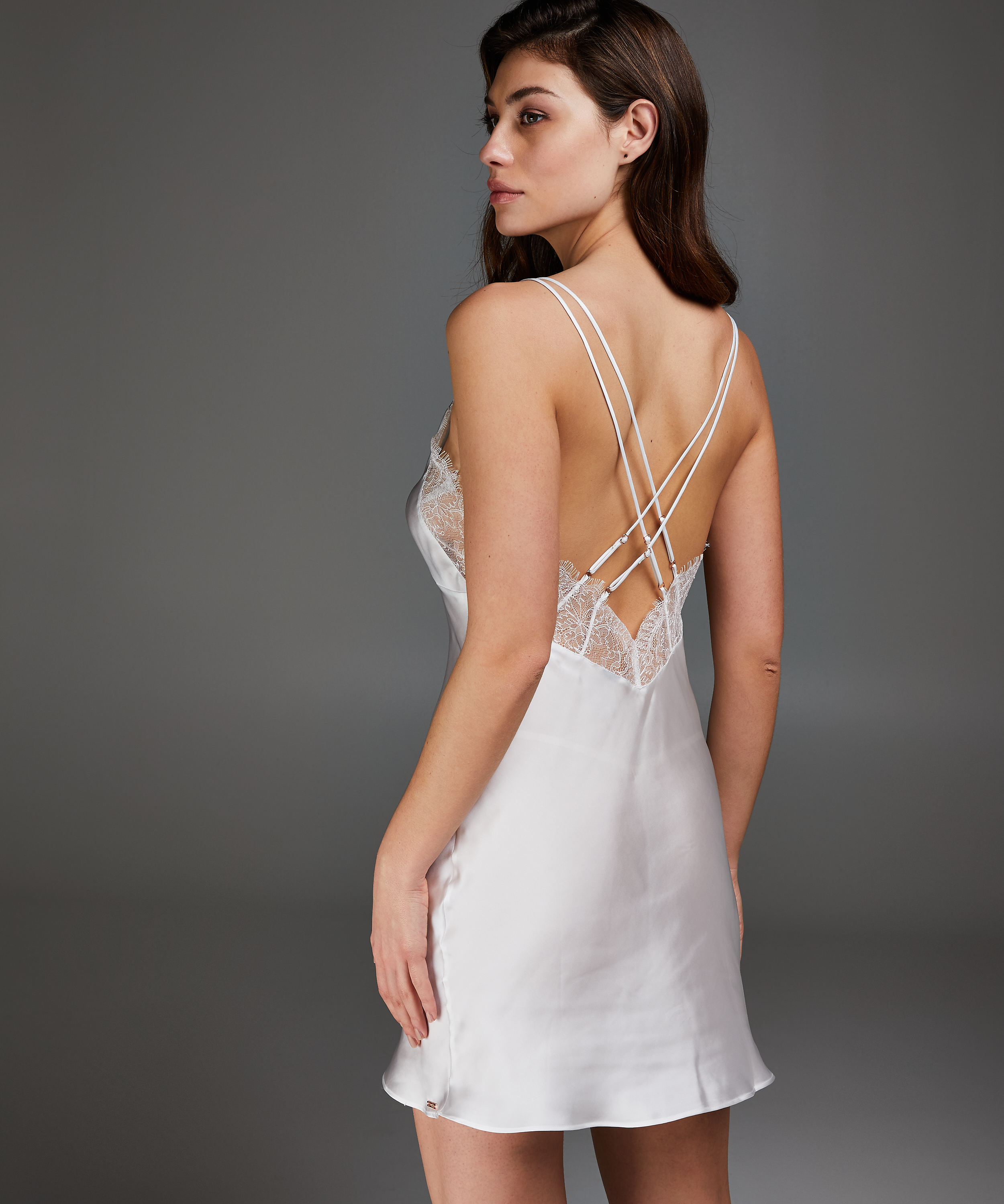 Natkjole Satin Lily, Hvid, main