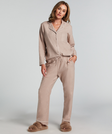Pyjamasbukser af flonel, Beige