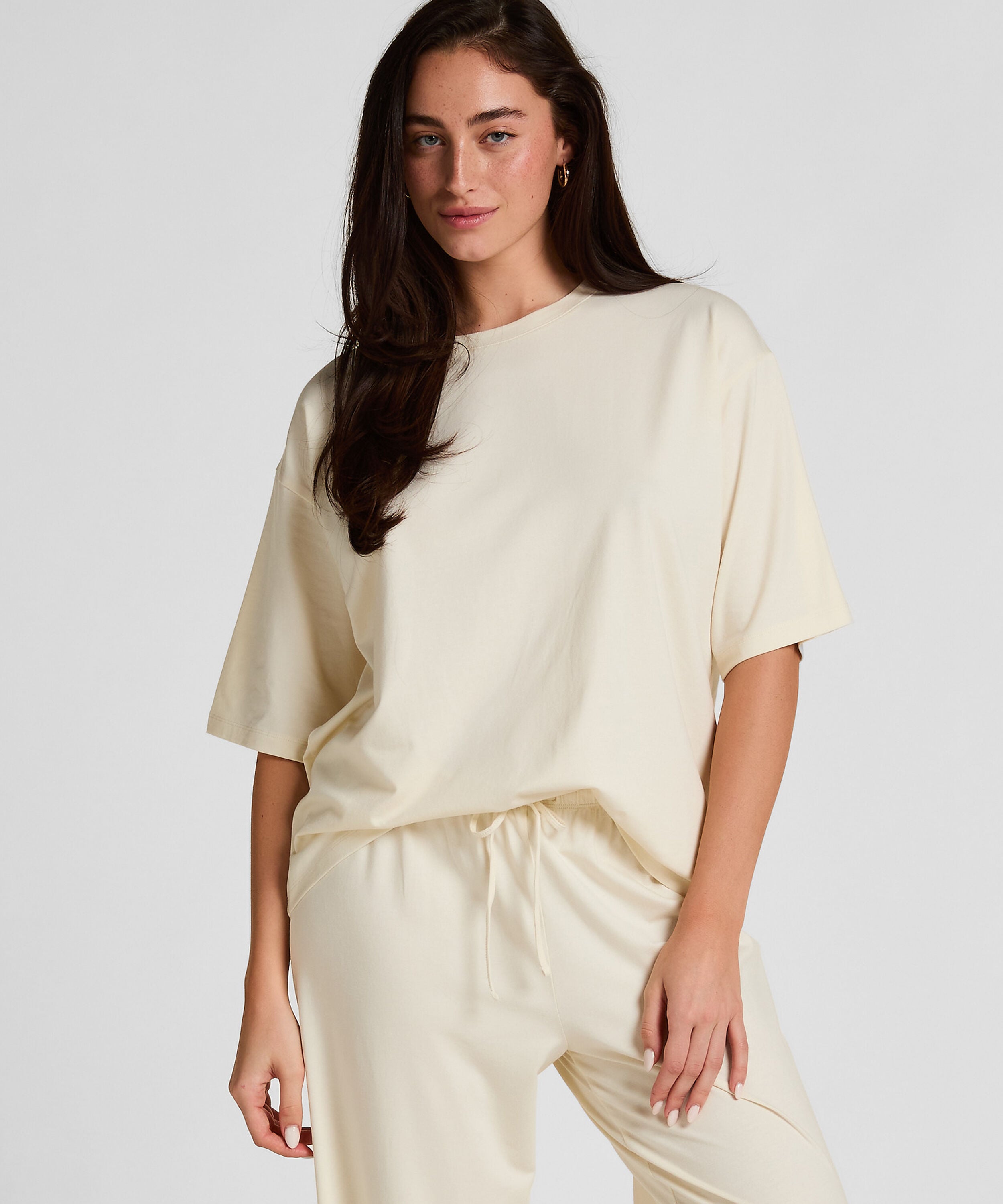Pyjama Top Loose, Hvid