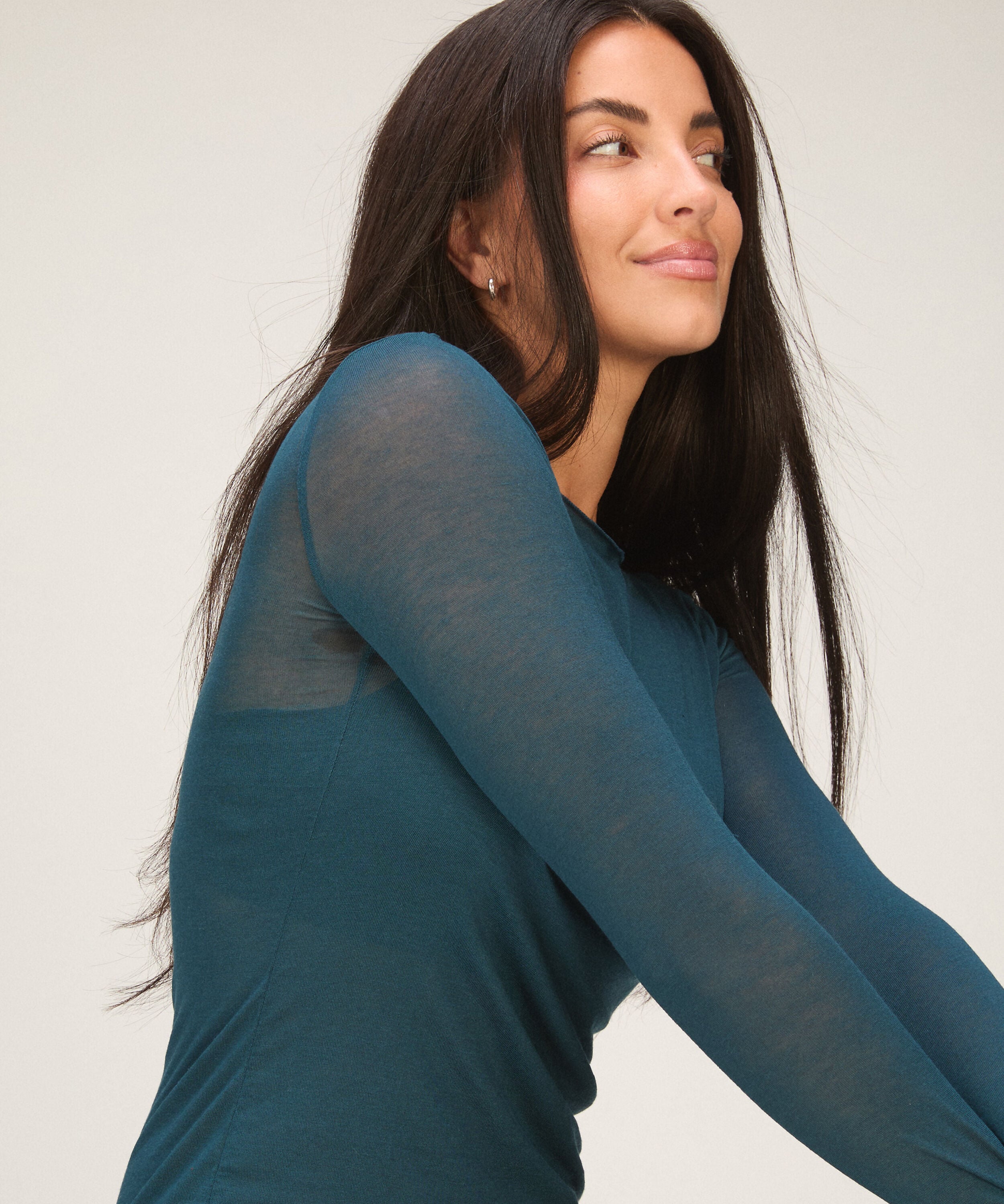 super soft Bådhals Bluse med Cashmere, Blå super soft Bådhals Bluse med Cashmere, Blå