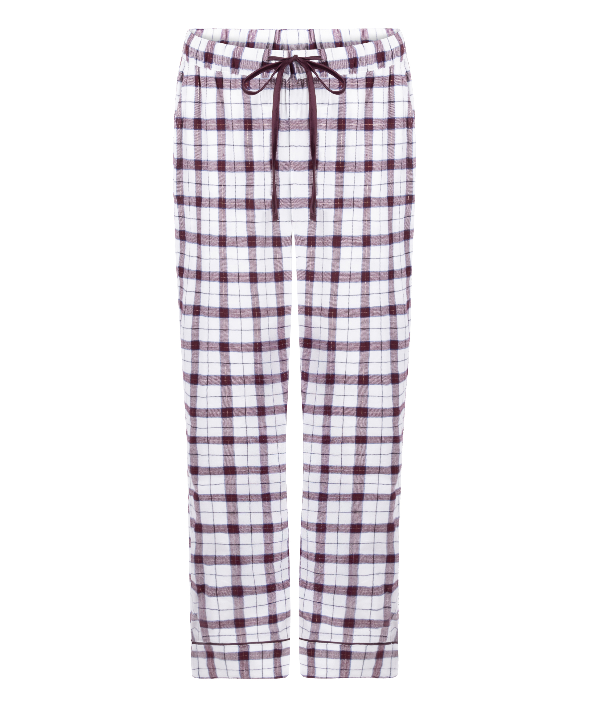 Petite pyjamasbukser af Flannel, Hvid, main