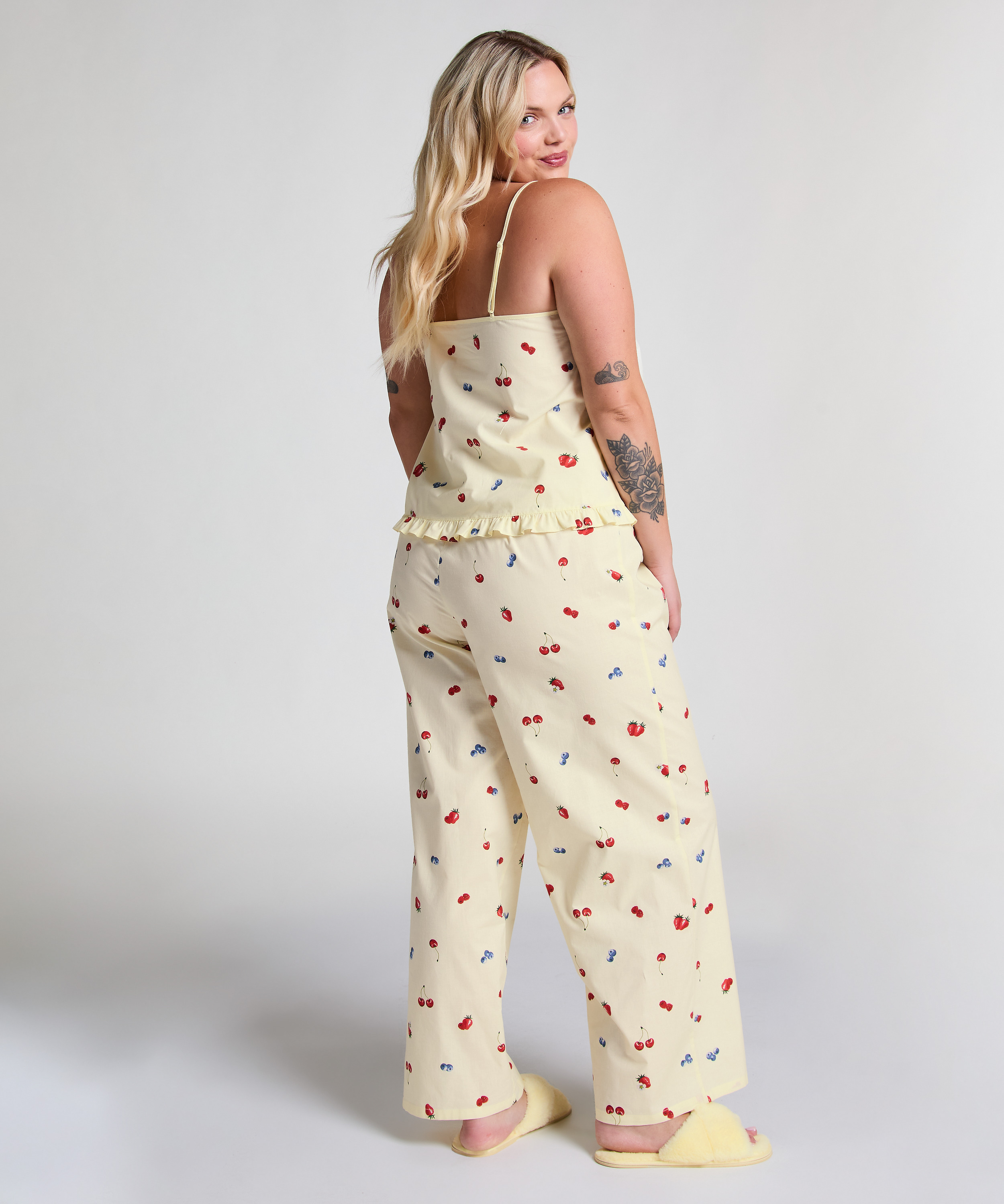 Vævede bukser, gul, main