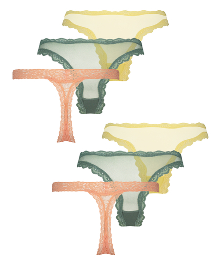 6-pak brasilianske trusser, gul