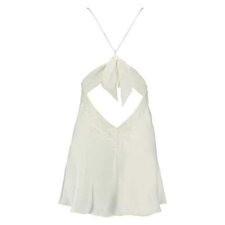 Lessie Satin natkjole, hvid