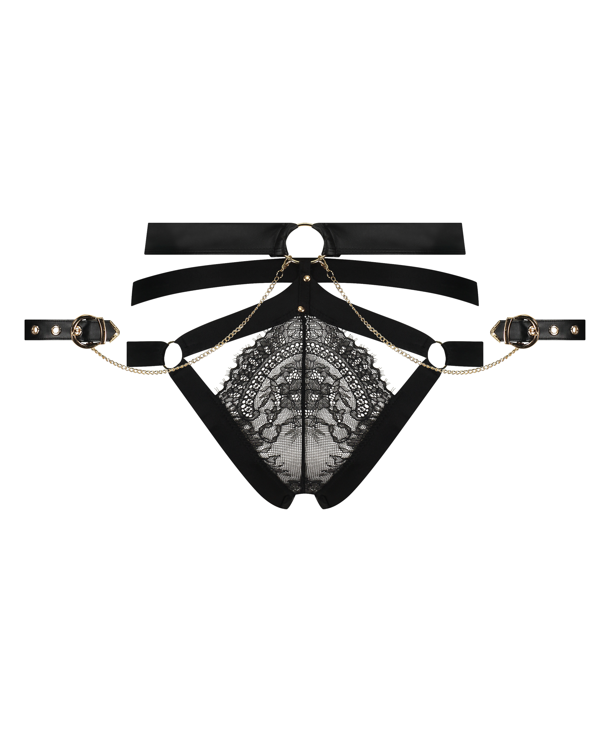 High leg brasiliansk trusse Faye, sort, main