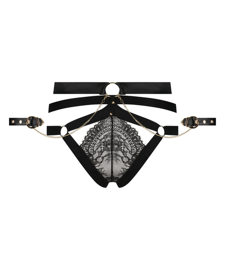 High leg brasiliansk trusse Faye, sort