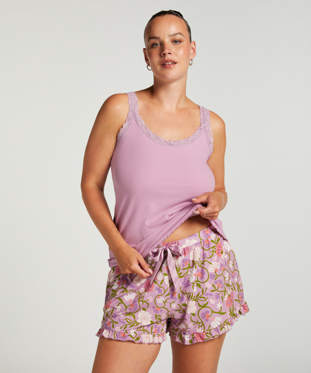 Singlet Rib Lace, Lilla