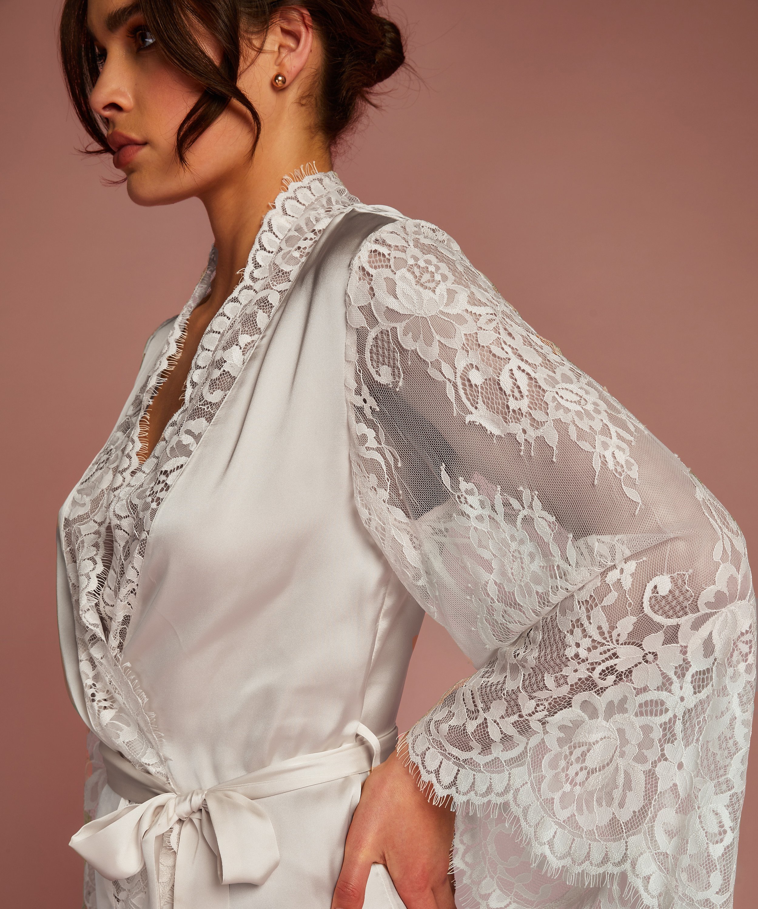 Kimono All Over Lace, Hvid, main