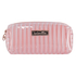 Makeuptaske Stripe af plast, pink