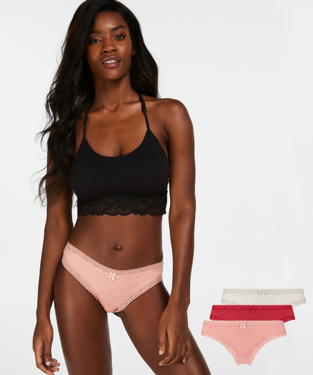 3-pak brasiliansk trusse Classics, Rød