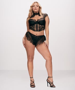 Peplumtop Lace Camille, sort