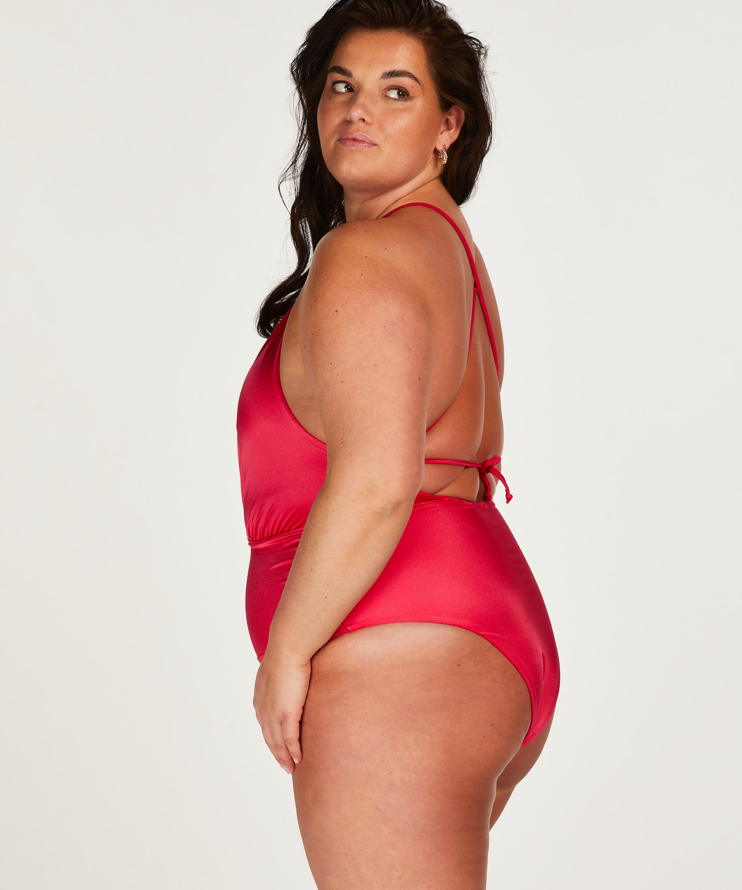 Badedragt med høj benudskæring Grenada, pink, main