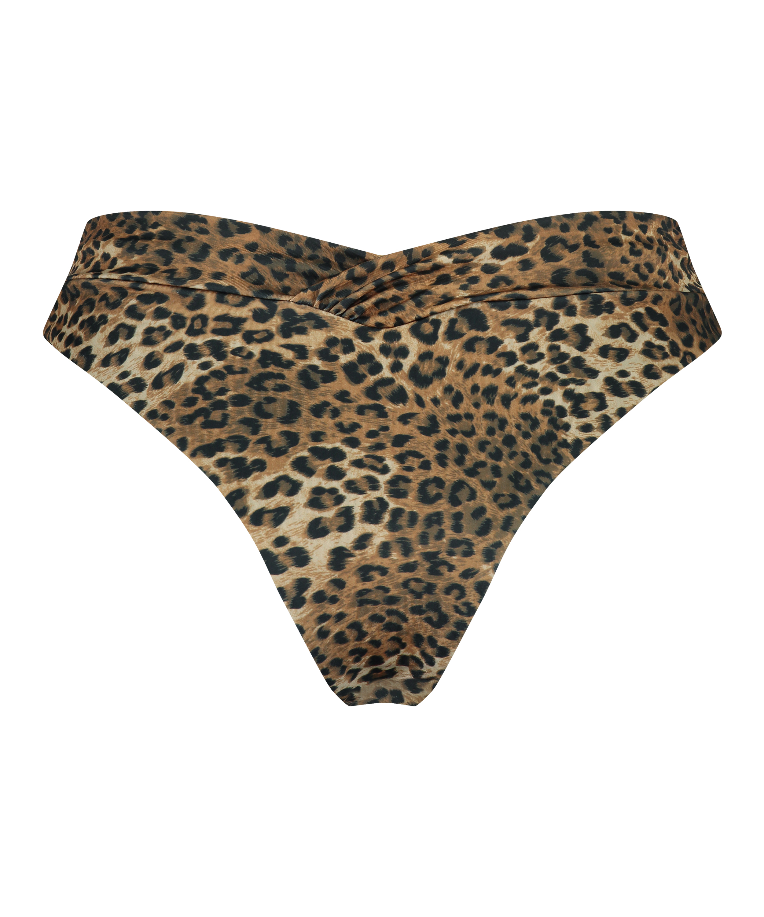 Højt udskåret bikinitrusse Leopard, Brown, main