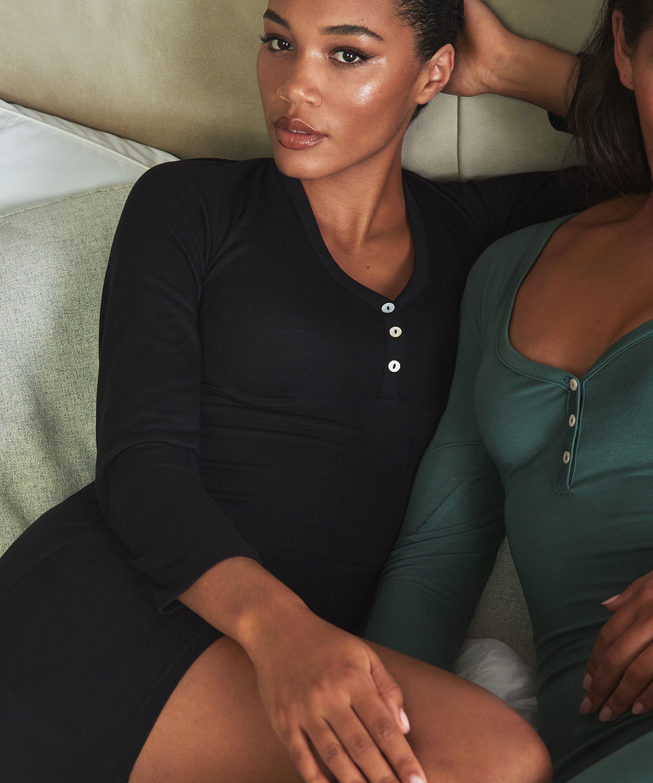 Børstet, kort onesie, Sort, main