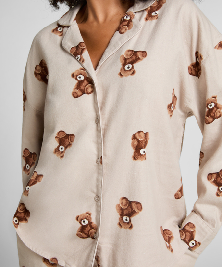 Jakke Flannel Twill Bear, Beige