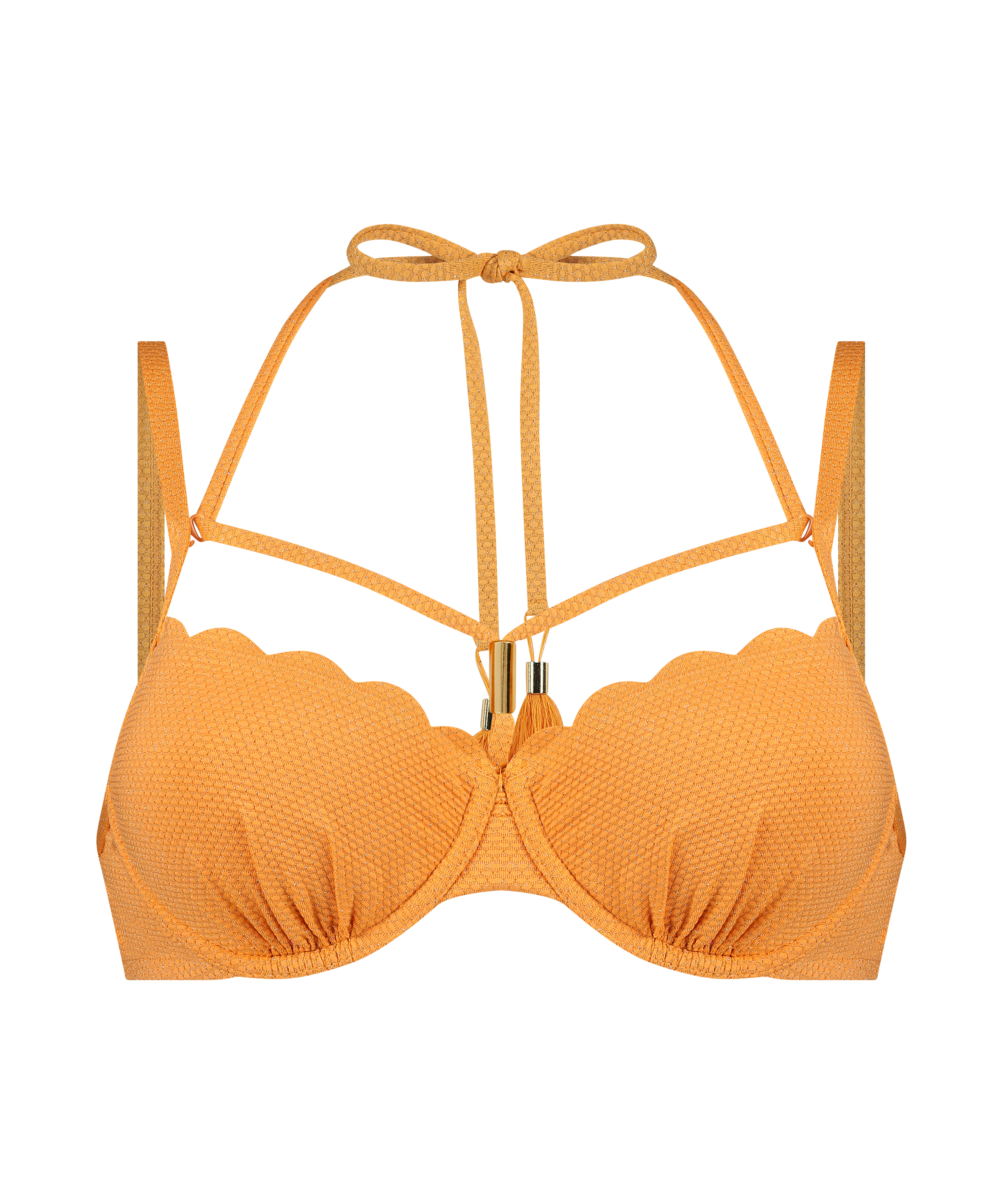 Bikinitop Scallop Lurex, Orange, main