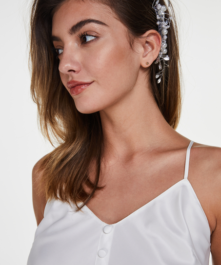 Bridal satin camitop, Hvid