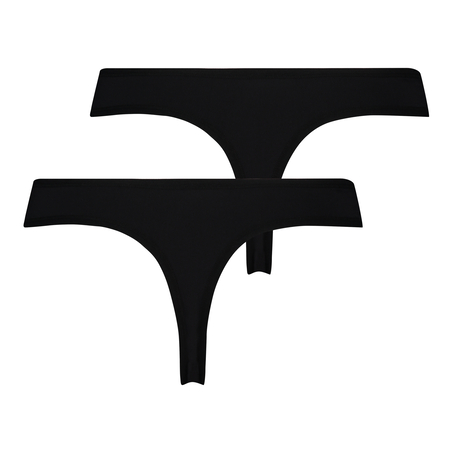 Pakke med 2 stk. Kim micro string, sort