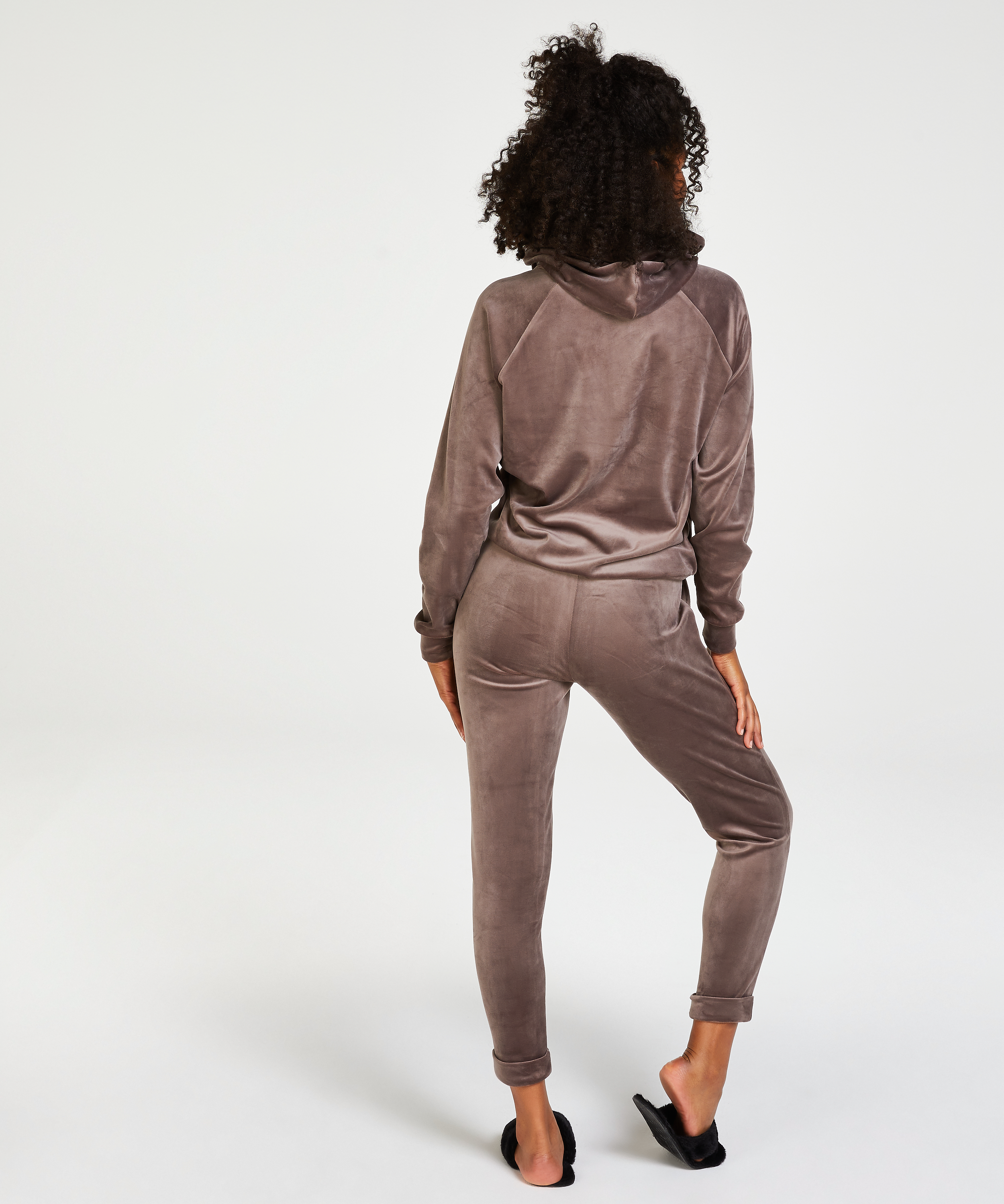 Petite Joggingbukser velour, Brown, main