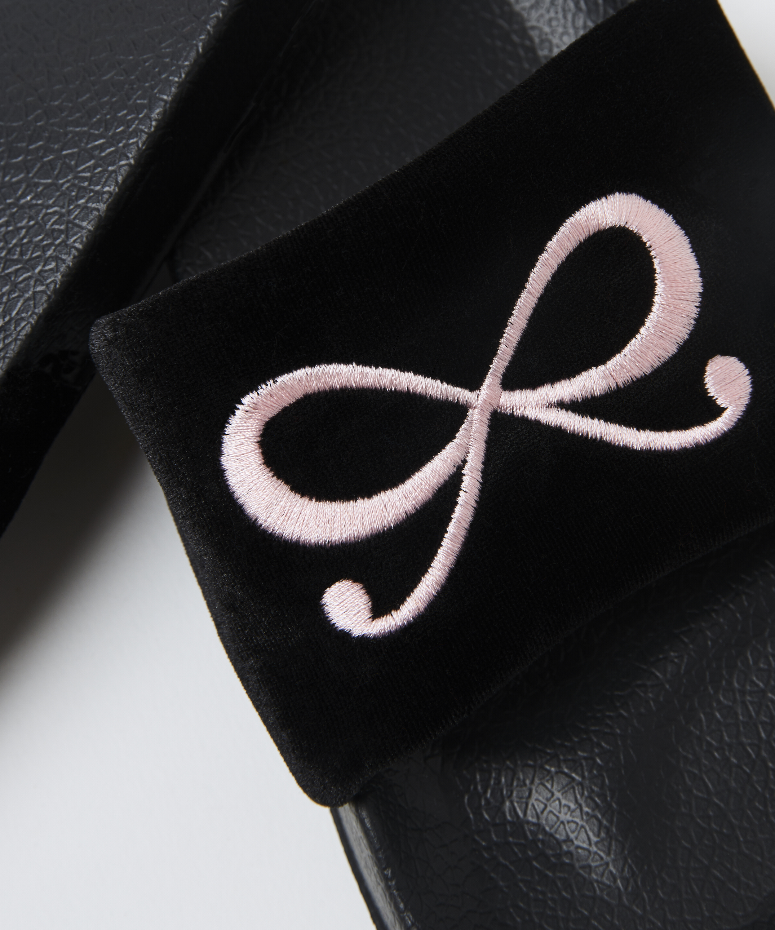 Bow Velour hjemmesko, sort, main