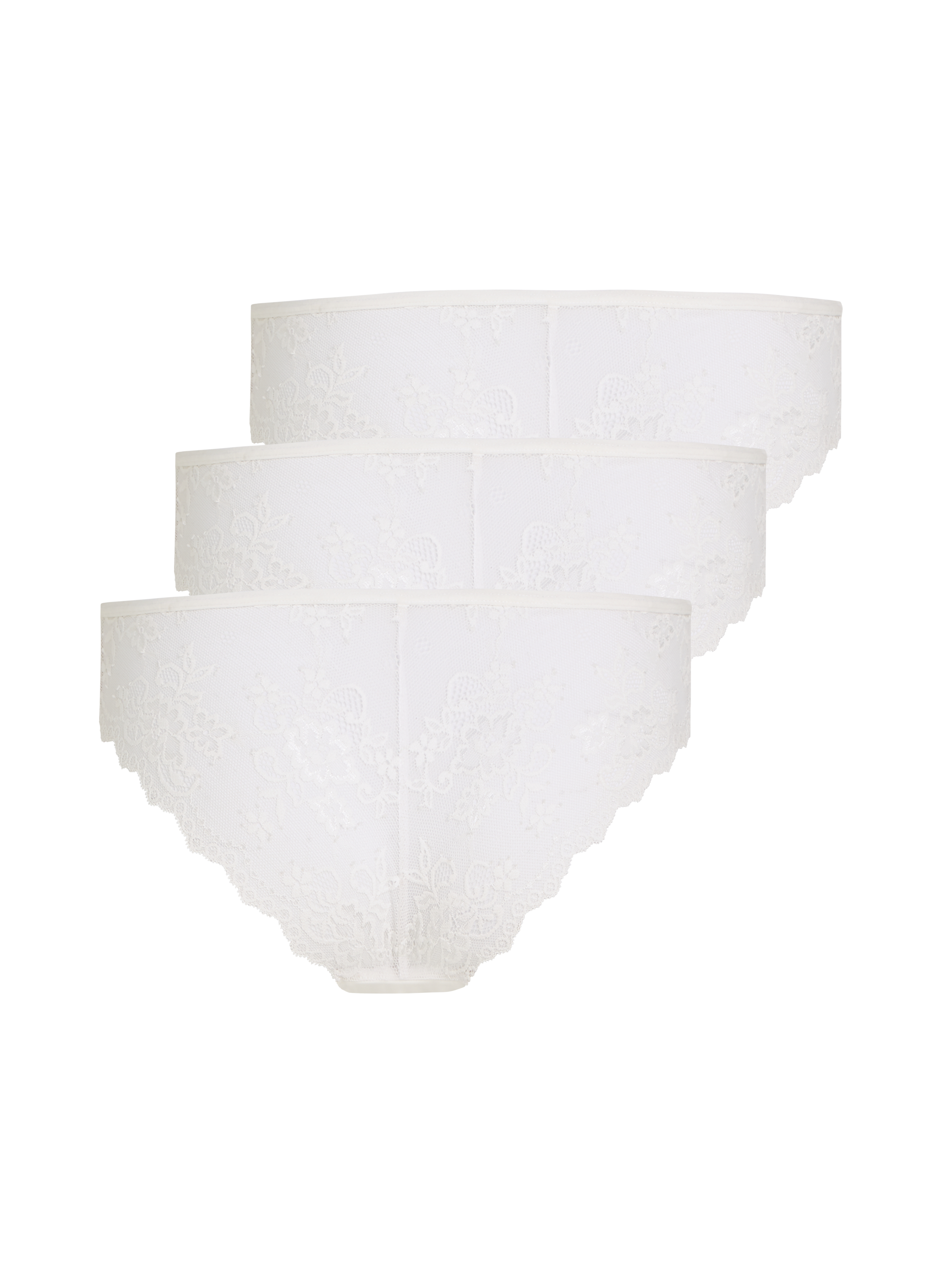 3-stykspakning usynlig brasiliansk trusse, Hvid, main