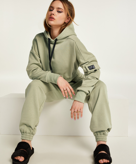 Mavehættetrøje Sweat Kim Petras, Grøn