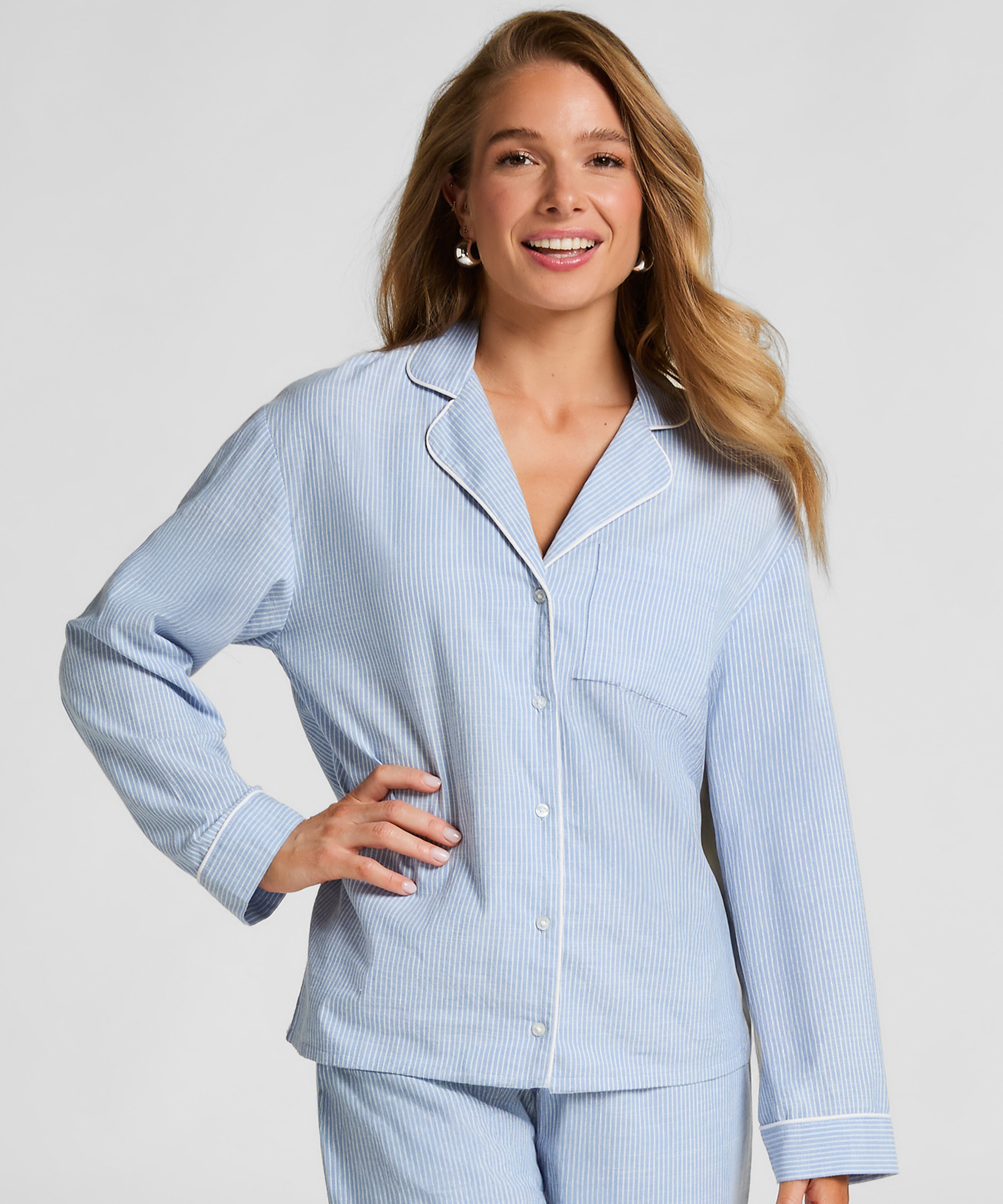 Jakke i bomuld, Blå, main