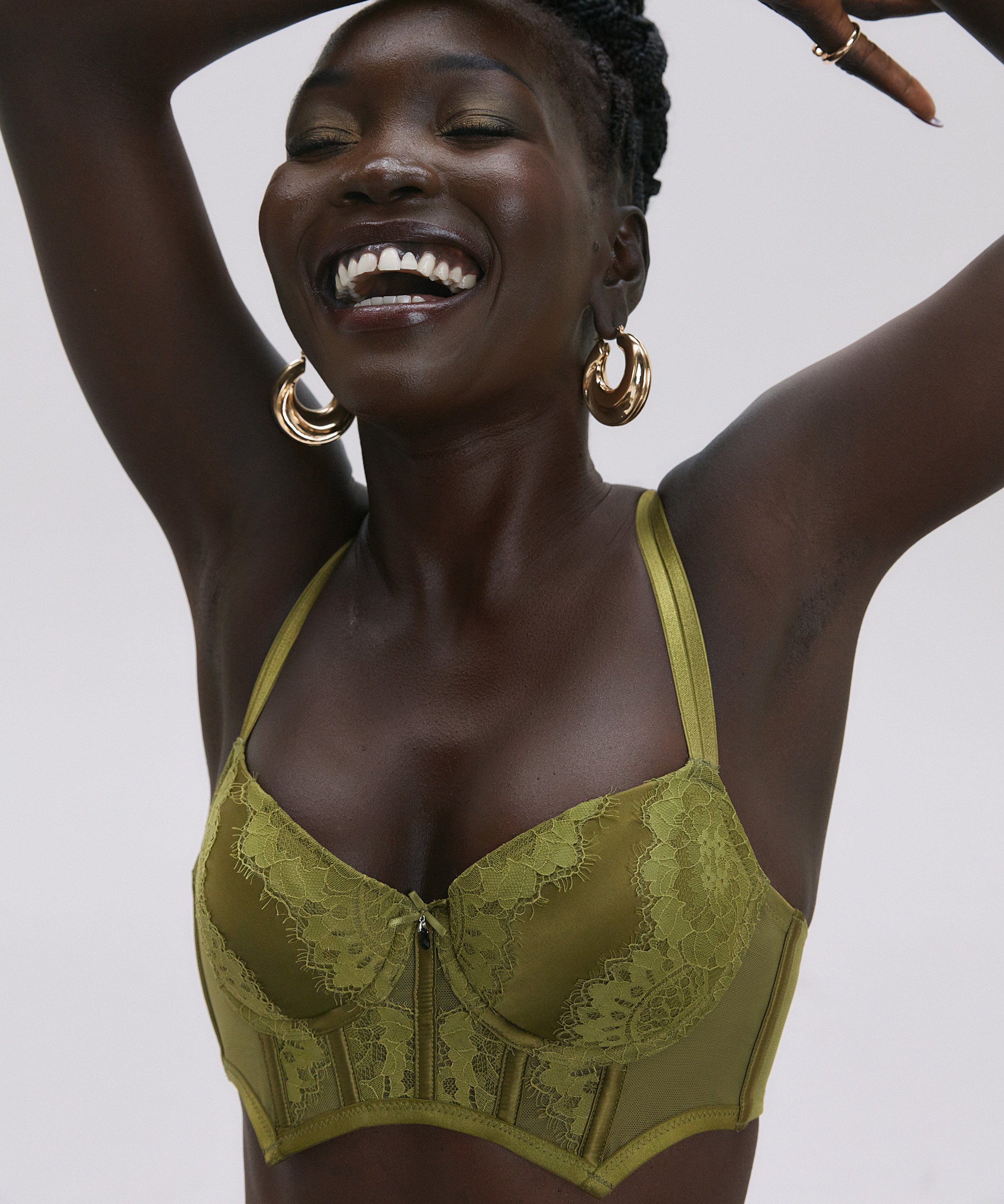 Formstøbt longline bøjle-bh Amelie, Grøn, main