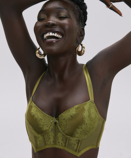 Formstøbt longline bøjle-bh Amelie, Grøn