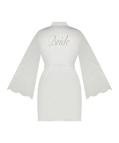 Kimono satin Bride, Hvid