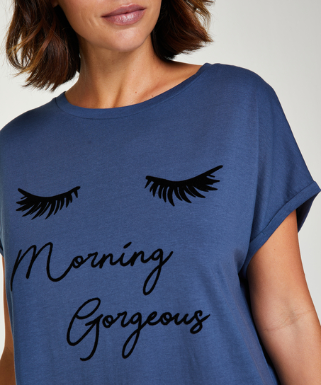 Natskjorte rund hals, Bl&aring;