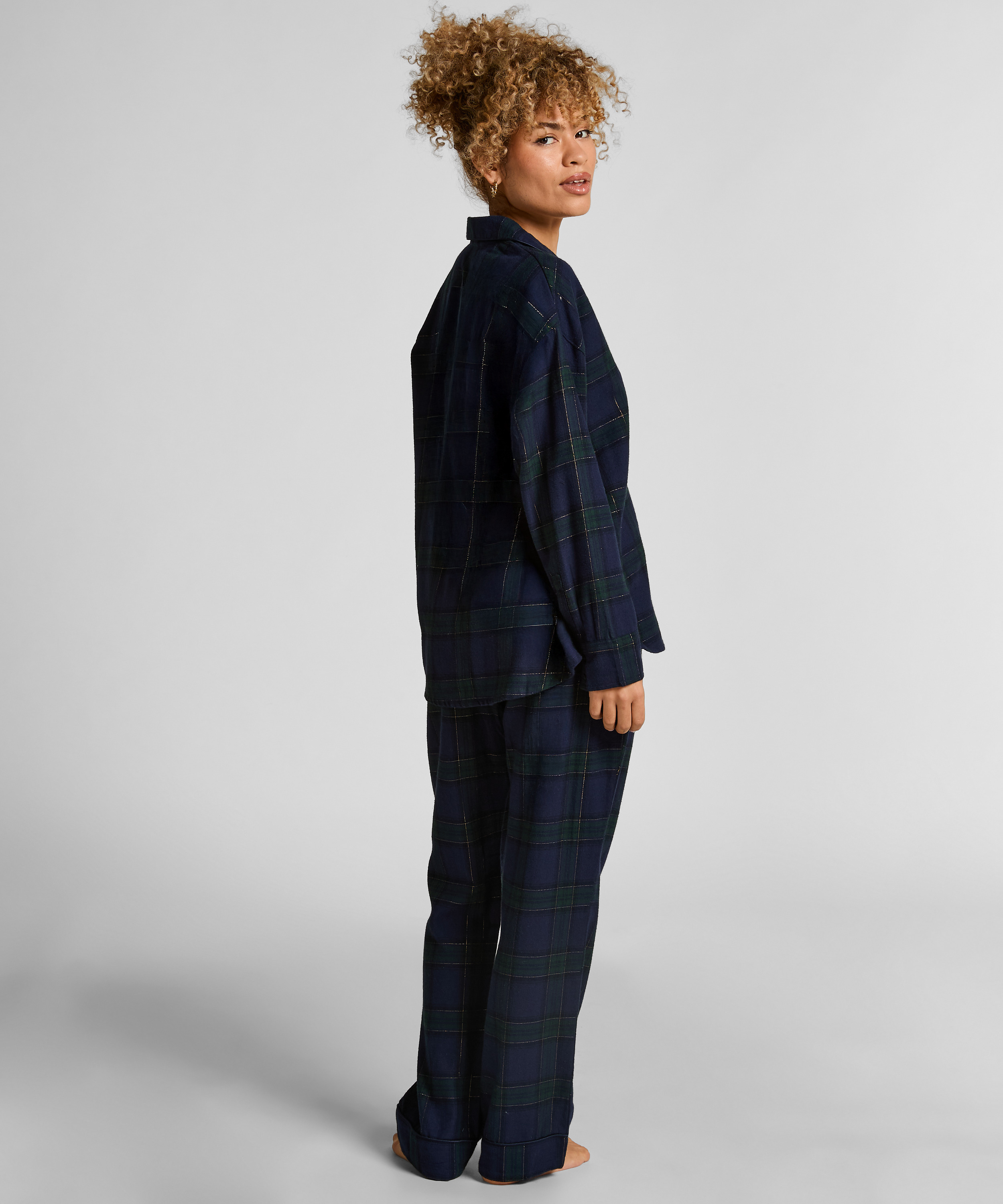 Petite pyjamasbukser af Flannel, Bl&aring;, main