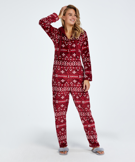 Onesie Flonel Fleece, r&oslash;d