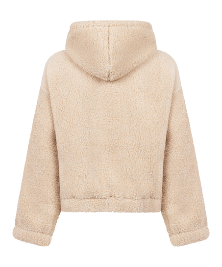 Hættetrøje Fleece Snuggle, Beige
